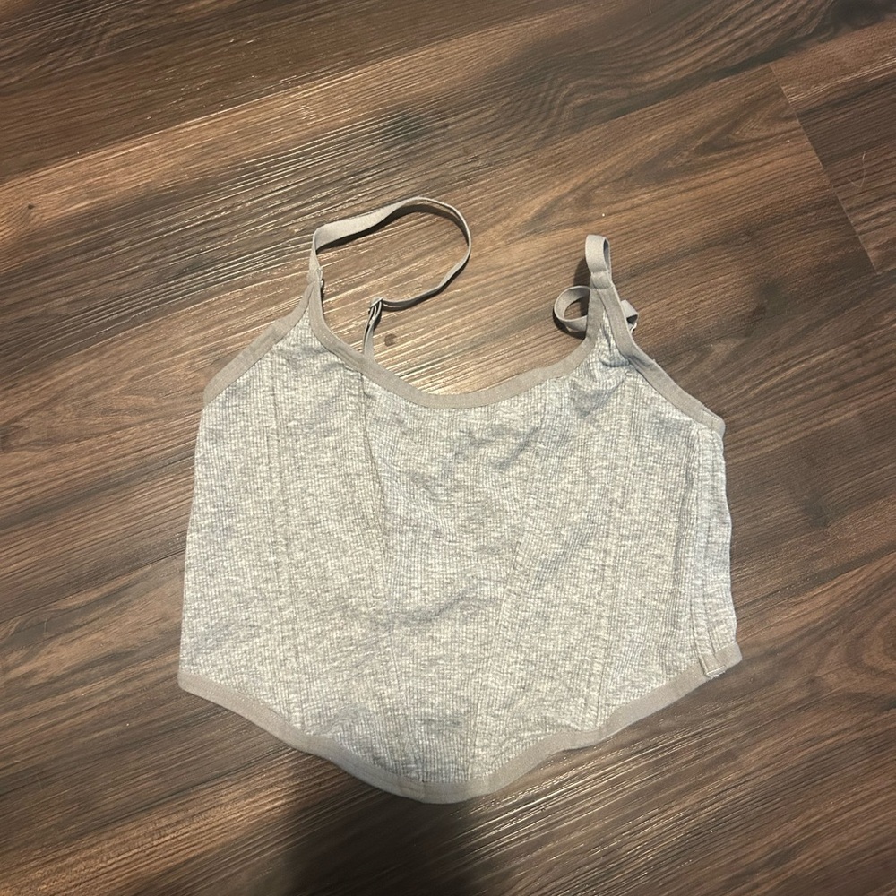 Gray Cropped Tank Top